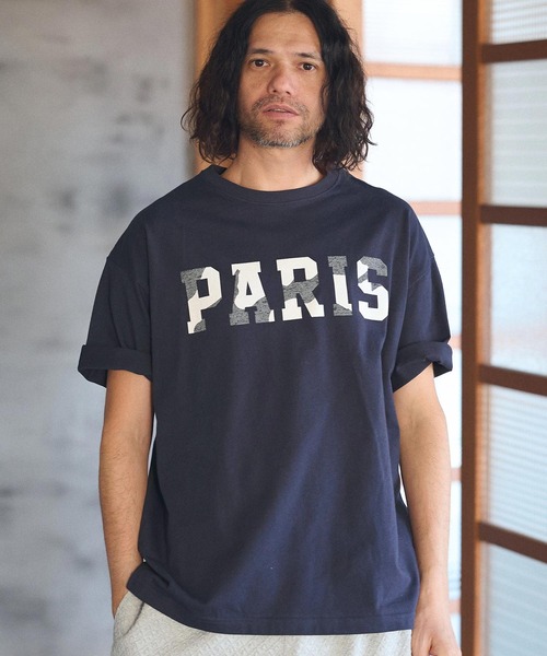 CAMBIO(カンビオ)の「mt8926- ビッグシルエットプリントTシャツ(PARIS)(Tシャツ/カットソー・メンズ・ブラック/ホワイト/ネイビー・S/M/L/XL)」の15枚目の写真