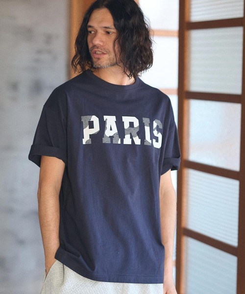CAMBIO(カンビオ)の「mt8926- ビッグシルエットプリントTシャツ(PARIS)(Tシャツ/カットソー・メンズ・ブラック/ホワイト/ネイビー・S/M/L/XL)」の16枚目の写真