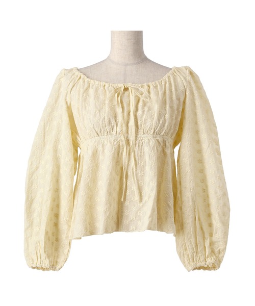 coca（coca）（コカ）の「フラワー刺繍コットンブラウス（シャツ/ブラウス・レディース・イエロー/ホワイト・L/M）」の13枚目の写真