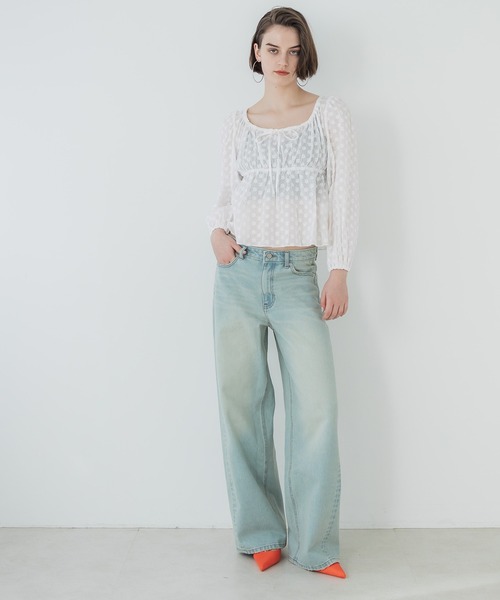 coca（coca）（コカ）の「フラワー刺繍コットンブラウス（シャツ/ブラウス・レディース・イエロー/ホワイト・L/M）」の9枚目の写真