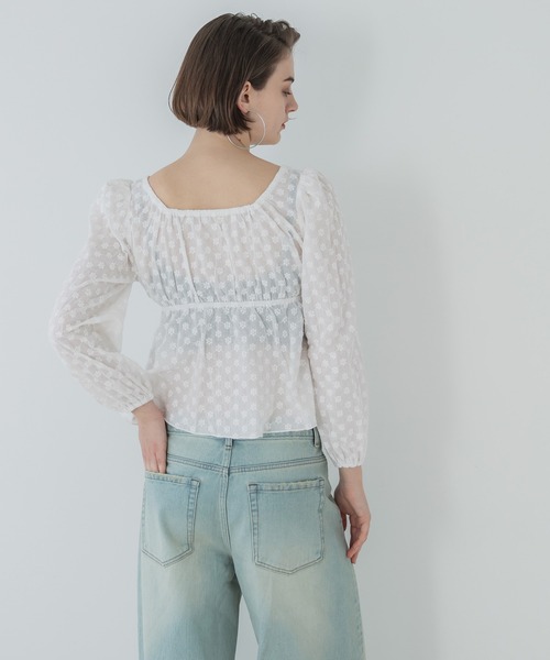 coca（coca）（コカ）の「フラワー刺繍コットンブラウス（シャツ/ブラウス・レディース・イエロー/ホワイト・L/M）」の12枚目の写真