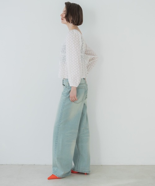 coca（coca）（コカ）の「フラワー刺繍コットンブラウス（シャツ/ブラウス・レディース・イエロー/ホワイト・L/M）」の11枚目の写真