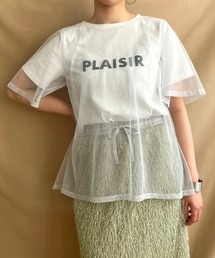 ラメチュールレイヤードロゴTシャツ