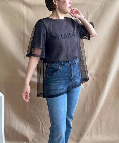 ラメチュールレイヤードロゴTシャツ（Tシャツ/カットソー）｜LHELBIE（レルビエ）