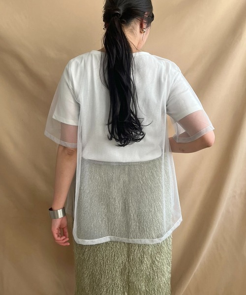 ラメチュールレイヤードロゴTシャツ（Tシャツ/カットソー）｜LHELBIE（レルビエ）