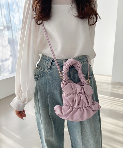 Olu.（オルドット）の「ミニギャザーバッグ（ハンドバッグ・レディース・ホワイト/パープル/シルバー/イエロー・FREE）」の21枚目の写真