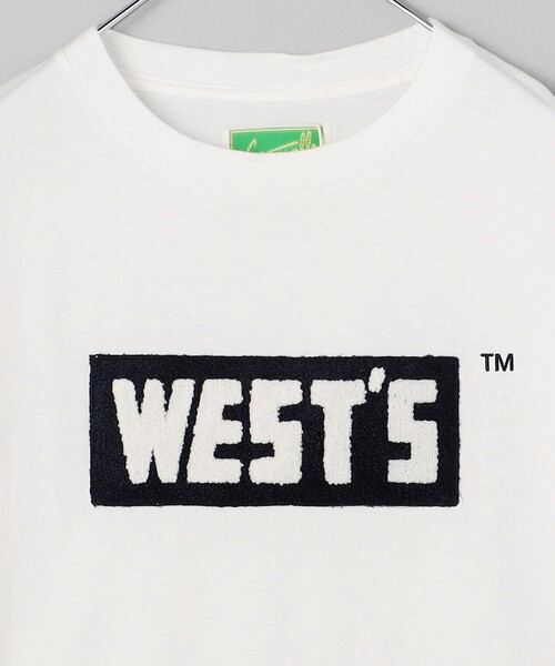 WESTOVERALLS(ウエストオーバーオールズ)の「WESTOVERALLS/ウエストオーバーオールズ WESTS BOX LOGO T-SHIRT/ウエスト ボックスロゴTシャツ(Tシャツ/カットソー・メンズ・ネイビー/レッド・フリ-)」の3枚目の写真
