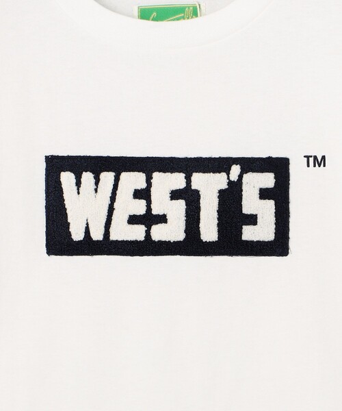 WESTOVERALLS(ウエストオーバーオールズ)の「WESTOVERALLS/ウエストオーバーオールズ WESTS BOX LOGO T-SHIRT/ウエスト ボックスロゴTシャツ(Tシャツ/カットソー・メンズ・ネイビー/レッド・フリ-)」の4枚目の写真