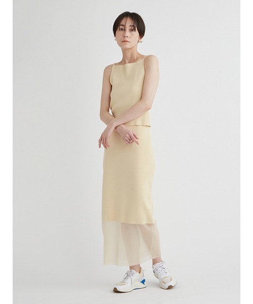 emmi(エミ)の「eco バックシャンニットキャミトップス(キャミソール・レディース・ブラック/イエロー/オレンジ・FREE)」の15枚目の写真