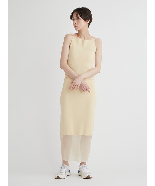 emmi(エミ)の「eco バックシャンニットキャミトップス(キャミソール・レディース・ブラック/イエロー/オレンジ・FREE)」の16枚目の写真