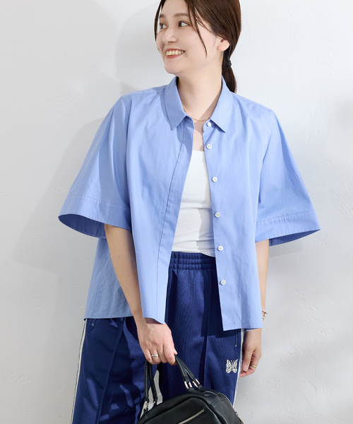 JOURNAL STANDARD(ジャーナルスタンダード)の「コットンベルスリーブシャツ(シャツ/ブラウス・レディース・ブラック系その他/サックスブルー/ベージュ・FREE)」の3枚目の写真