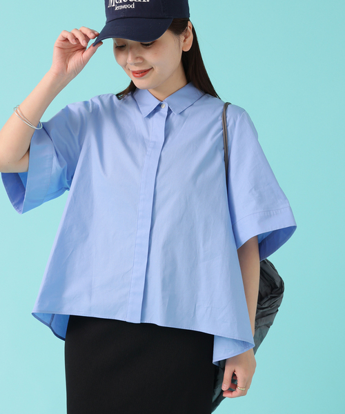 JOURNAL STANDARD(ジャーナルスタンダード)の「コットンベルスリーブシャツ(シャツ/ブラウス・レディース・ブラック系その他/サックスブルー/ベージュ・FREE)」の13枚目の写真