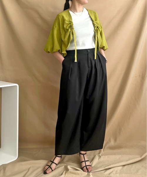 LHELBIE(レルビエ)の「テープデザインボレロ(カーディガン/ボレロ・レディース・ブラック/グレイッシュベージュ/イエロー系その他・M)」の22枚目の写真