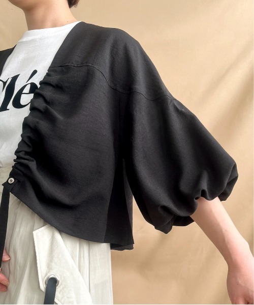 LHELBIE(レルビエ)の「テープデザインボレロ(カーディガン/ボレロ・レディース・ブラック/グレイッシュベージュ/イエロー系その他・M)」の16枚目の写真