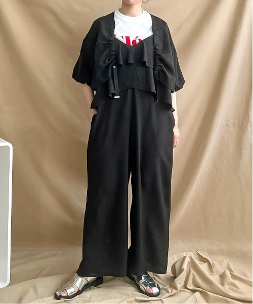 LHELBIE(レルビエ)の「テープデザインボレロ(カーディガン/ボレロ・レディース・ブラック/グレイッシュベージュ/イエロー系その他・M)」の13枚目の写真