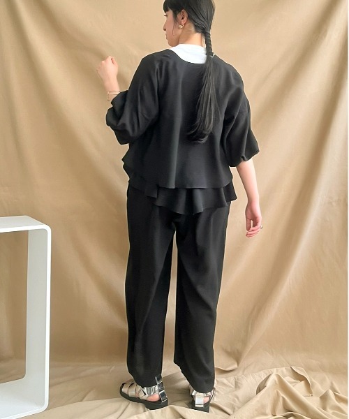 LHELBIE(レルビエ)の「テープデザインボレロ(カーディガン/ボレロ・レディース・ブラック/グレイッシュベージュ/イエロー系その他・M)」の12枚目の写真