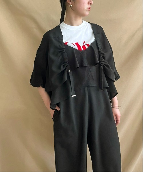 LHELBIE(レルビエ)の「テープデザインボレロ(カーディガン/ボレロ・レディース・ブラック/グレイッシュベージュ/イエロー系その他・M)」の10枚目の写真