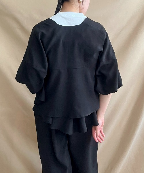 LHELBIE(レルビエ)の「テープデザインボレロ(カーディガン/ボレロ・レディース・ブラック/グレイッシュベージュ/イエロー系その他・M)」の8枚目の写真