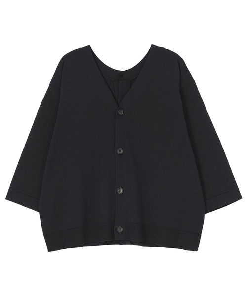 ZUCCa（ズッカ）の「ハイストレッチコットン / ニットカーディガン / (O)（カーディガン/ボレロ・レディース・ネイビー/ホワイト/ブルー・M size）」の4枚目の写真