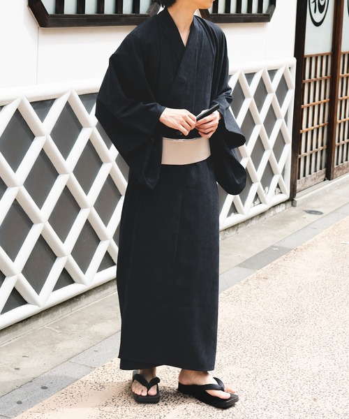 epnok（エプノック）の「浴衣2点セット【浴衣＋帯】（浴衣・メンズ・ライトグレー/ブルー/ブラック/ブラウン・SMALL/MEDIUM/LARGE）」の13枚目の写真