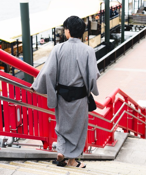 epnok（エプノック）の「浴衣2点セット【浴衣＋帯】（浴衣・メンズ・ライトグレー/ブルー/ブラック/ブラウン・SMALL/MEDIUM/LARGE）」の22枚目の写真