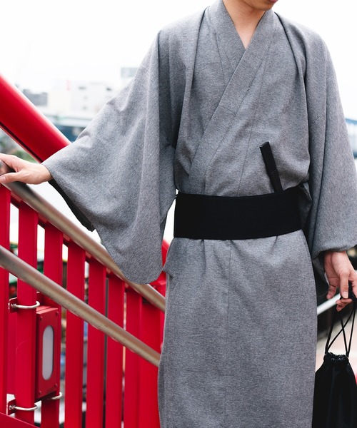 epnok（エプノック）の「浴衣2点セット【浴衣＋帯】（浴衣・メンズ・ライトグレー/ブルー/ブラック/ブラウン・SMALL/MEDIUM/LARGE）」の14枚目の写真