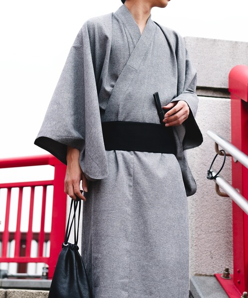 epnok（エプノック）の「浴衣2点セット【浴衣＋帯】（浴衣・メンズ・ライトグレー/ブルー/ブラック/ブラウン・SMALL/MEDIUM/LARGE）」の17枚目の写真