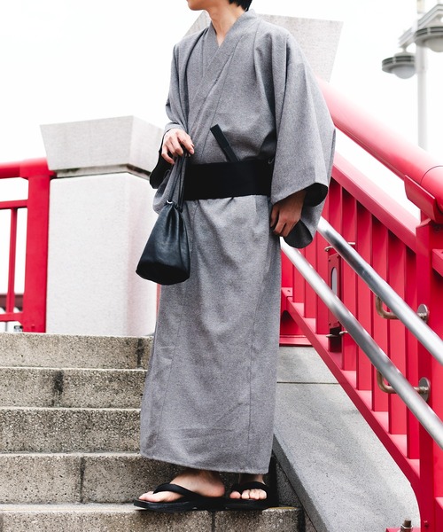 epnok（エプノック）の「浴衣2点セット【浴衣＋帯】（浴衣・メンズ・ライトグレー/ブルー/ブラック/ブラウン・SMALL/MEDIUM/LARGE）」の20枚目の写真