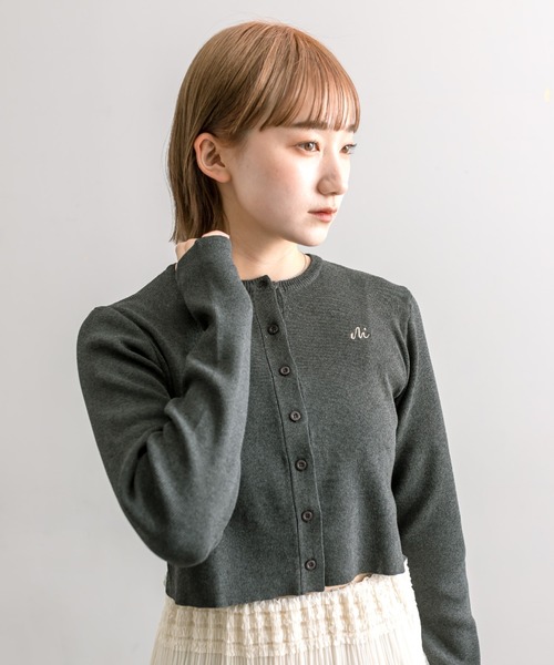 mline（エムライン）の「【4色展開】[mline]NEW刺繍ロゴカーディガン（カーディガン/ボレロ・レディース・チャコールグレー/ピンク/イエロー/アイボリー・FREE）」の10枚目の写真