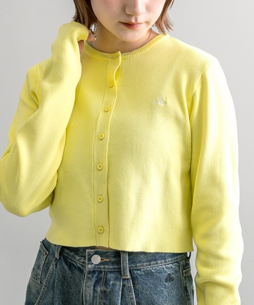 mline（エムライン）の「【4色展開】[mline]NEW刺繍ロゴカーディガン（カーディガン/ボレロ・レディース・チャコールグレー/ピンク/イエロー/アイボリー・FREE）」の13枚目の写真