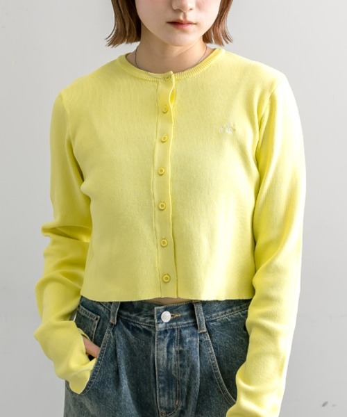 mline（エムライン）の「【4色展開】[mline]NEW刺繍ロゴカーディガン（カーディガン/ボレロ・レディース・チャコールグレー/ピンク/イエロー/アイボリー・FREE）」の14枚目の写真