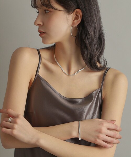 COCOSHNIK（ココシュニック）の「シルバー スネークチェーン ダブルブレスレット（ブレスレット・レディース・シルバー・14）」の9枚目の写真