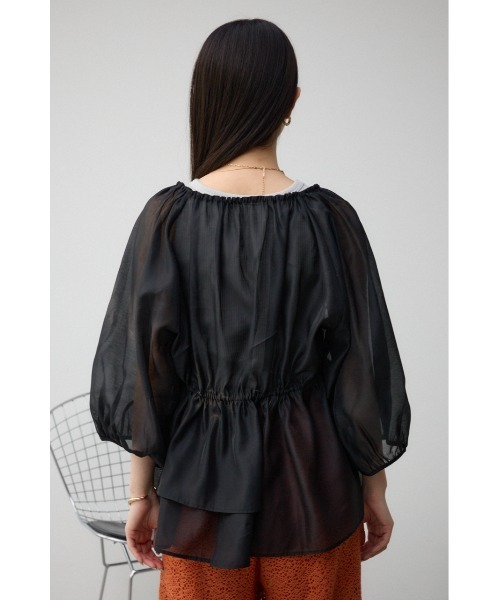 AZUL by moussy(アズールバイマウジー)の「2WAYシアーシャツペプラムブラウス(シャツ/ブラウス・レディース・アイボリー/ブラック・FREE)」の20枚目の写真