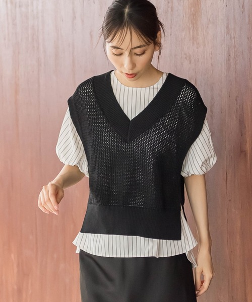 Droite lautreamont / ドロワットロートレアモン メッシュニットベスト≪手洗い可能≫ メッシュニットベスト≪手洗い可能≫ | Droite lautreamont