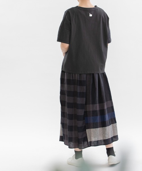 nop de nod（ノップドゥノッド）の「エンブロイダリーUSコットンTシャツ（Tシャツ/カットソー・レディース・ブラック/オフホワイト・3）」の10枚目の写真