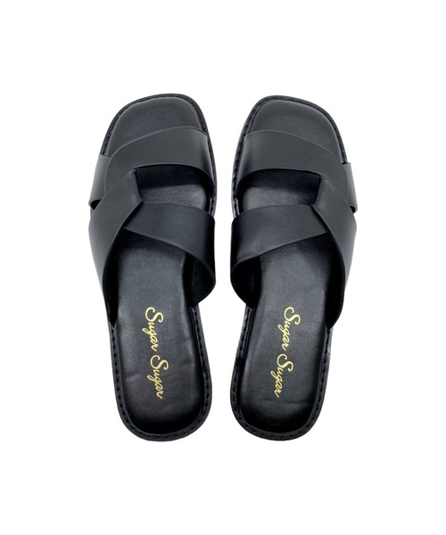 Sugar Sugar（シュガーシュガー）の「【SUGAR SUGAR シュガーシュガー】スクエアツイストフラットサンダル（9001）（サンダル・レディース・ブラック/アイボリー/キャメル・LL/S/M/L）」の8枚目の写真