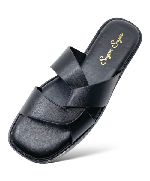 Sugar Sugar（シュガーシュガー）の「【SUGAR SUGAR シュガーシュガー】スクエアツイストフラットサンダル（9001）（サンダル・レディース・ブラック/アイボリー/キャメル・LL/S/M/L）」の10枚目の写真