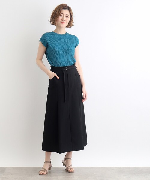 grove（グローブ）の「◆麻調タックAラインスカート（スカート・レディース・ブラウン系/ブラック/こしょう色系・02/01/05/04/03）」の5枚目の写真