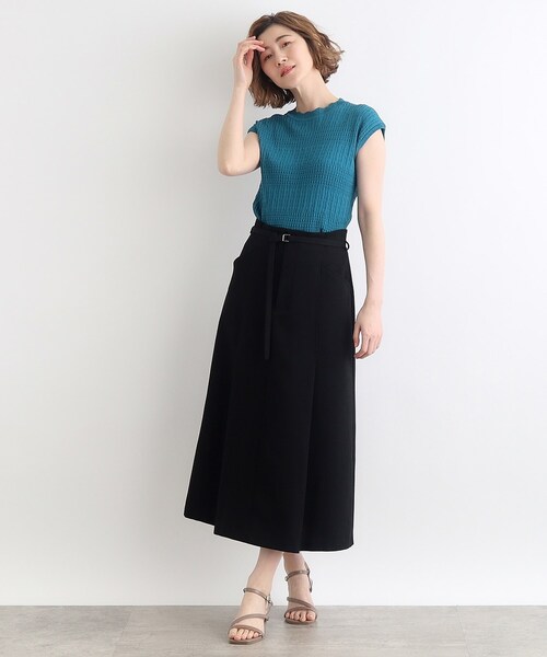 grove（グローブ）の「◆麻調タックAラインスカート（スカート・レディース・ブラウン系/ブラック/こしょう色系・02/01/05/04/03）」の6枚目の写真