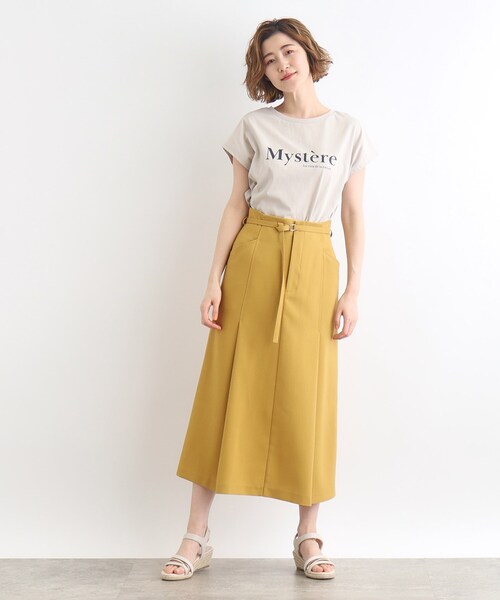 grove（グローブ）の「◆麻調タックAラインスカート（スカート・レディース・ブラウン系/ブラック/こしょう色系・02/01/05/04/03）」の9枚目の写真