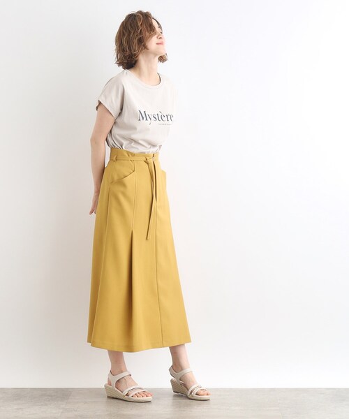 grove（グローブ）の「◆麻調タックAラインスカート（スカート・レディース・ブラウン系/ブラック/こしょう色系・02/01/05/04/03）」の10枚目の写真