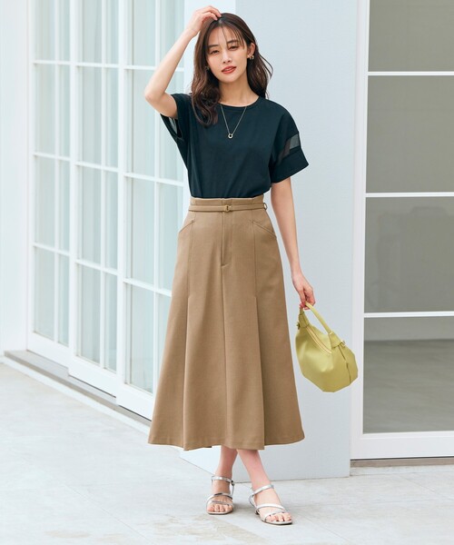 grove（グローブ）の「◆麻調タックAラインスカート（スカート・レディース・ブラウン系/ブラック/こしょう色系・02/01/05/04/03）」の13枚目の写真
