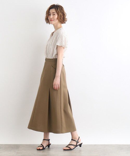 grove（グローブ）の「◆麻調タックAラインスカート（スカート・レディース・ブラウン系/ブラック/こしょう色系・02/01/05/04/03）」の14枚目の写真