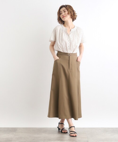 grove（グローブ）の「◆麻調タックAラインスカート（スカート・レディース・ブラウン系/ブラック/こしょう色系・02/01/05/04/03）」の15枚目の写真