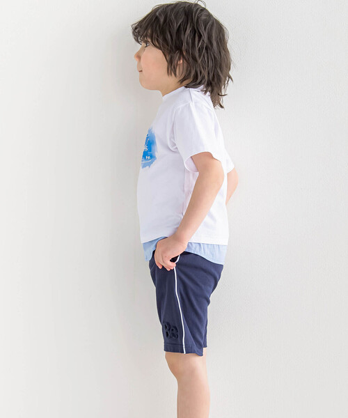 BeBe（ベベ）の「ミニウラケサガラ刺しゅうロゴハーフパンツ(80~150cm)（スウェットパンツ・キッズ・グレー/ネイビー・90cm/140cm/150cm/110cm/100cm/120cm/130cm/80ｃｍ）」の20枚目の写真