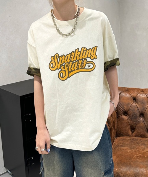sedacle(セダクル)の「2way迷彩TEE(Tシャツ/カットソー・メンズ・カーキ/アイボリー・SMALL/MEDIUM/LARGE)」の1枚目の写真