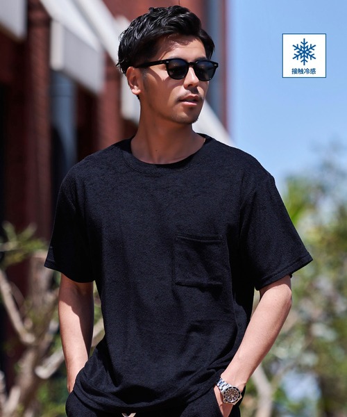 SILVER BULLET（シルバーバレット）の「『CavariA/キャバリア』接触冷感パイル半袖Tシャツ（Tシャツ/カットソー・メンズ・ピンク/ネイビー/ベージュ/ブラック/オフホワイト・XL/L/M）」の3枚目の写真