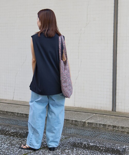 coen(コーエン)の「【WEB限定】コーエンロゴ刺繍タックノースリーブTシャツ(Tシャツ/カットソー・レディース・ブラック/ナチュラル/オフホワイト・M/L)」の17枚目の写真