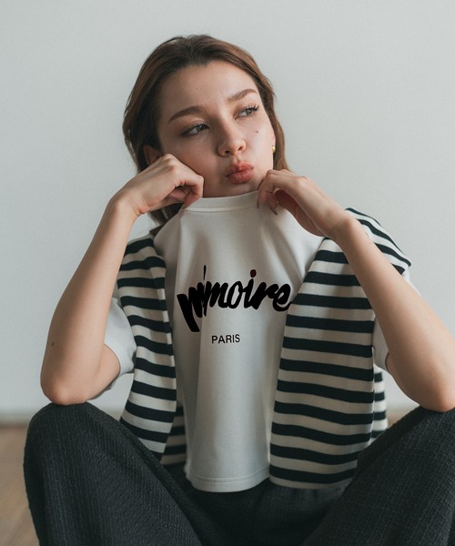 RANCLIC（ランクリック）の「memoire logo miniT【RC】（Tシャツ/カットソー・レディース・ブラック/レッド・FREE）」の4枚目の写真