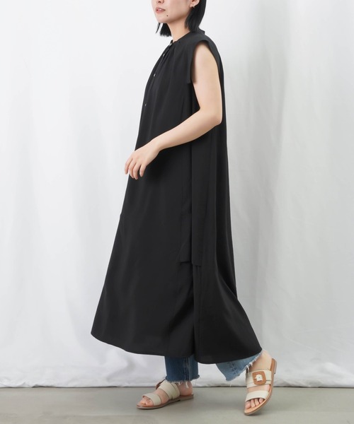 LUCA/LADY LUCK LUCA（ルカ/レディラックルカ）の「LC/LLL ストライプワンピース / サイドスリットノースリシャツワンピース（シャツワンピース・レディース・グリーン/ブラック/オレンジ・FREE）」の10枚目の写真